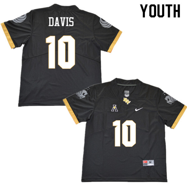 Youth #10 Titus Davis UCF Knights College Football Jerseys Sale-Black